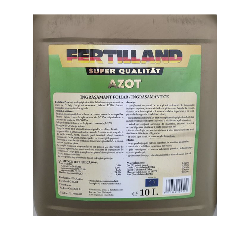 Ingrasamant foliar Fertilland Azot, 10 Litri