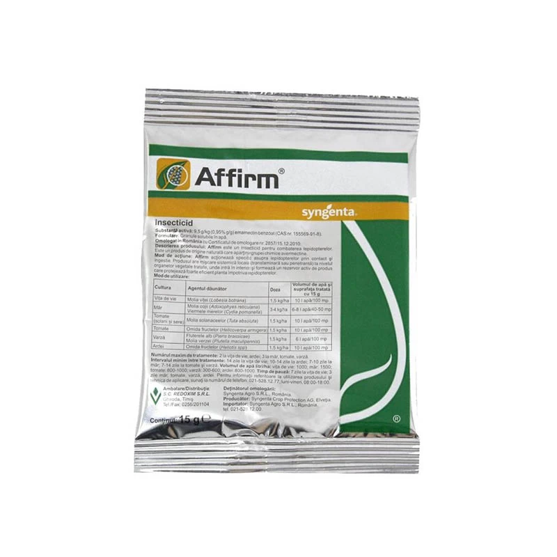 Insecticid Affirm, 15g, Syngenta, Contact, Vita de vie, Mar, Tomate, Varza, Ardei